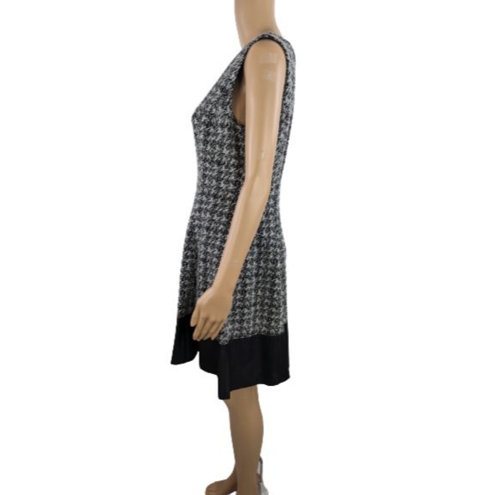 Lauren Ralph Lauren Black and White Tweed Faux Leather Dress 12P - Picture 6 of 9